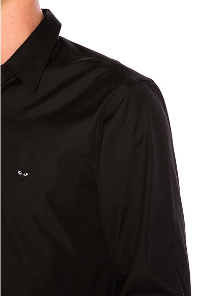 Small Black Emblem Cotton Button Down