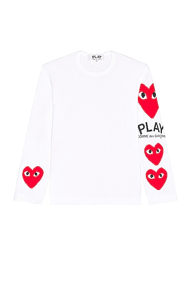 Comme Des Garcons PLAY Logo Tee in Novelty