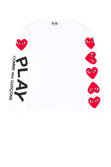 COMME des GARCONS PLAY Logo Tee in White