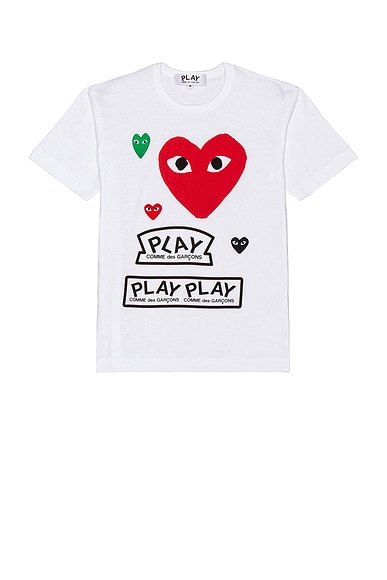 COMME des GARCONS PLAY Tee Shirt in White