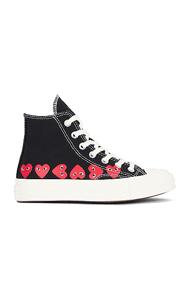 COMME des GARCONS PLAY Converse Multi Heart High Top in Black