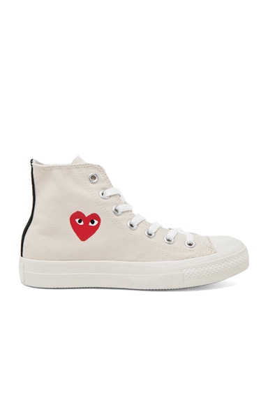COMME des GARCONS PLAY Converse High Top Canvas Sneakers in White ...