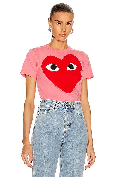 COMME des GARCONS PLAY Tee in Pink