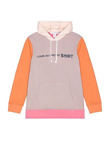 COMME des GARCONS SHIRT Logo Hoodie in Pink & Mix | FWRD