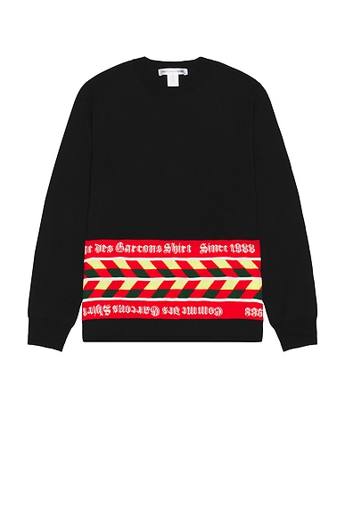 COMME des GARCONS SHIRT Intarsia Pullover Sweater in Black