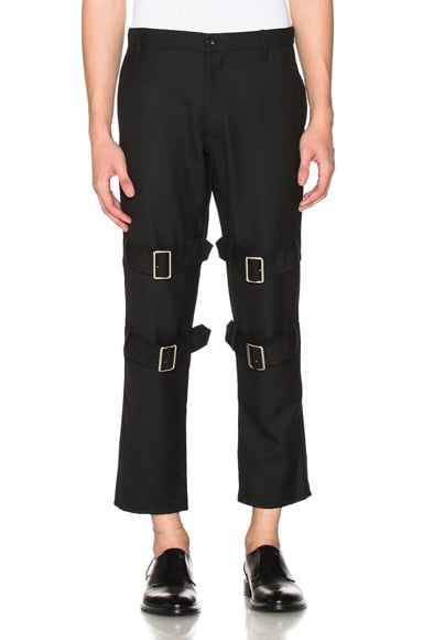 COMME des GARCONS SHIRT Buckle Pants in Black | FWRD