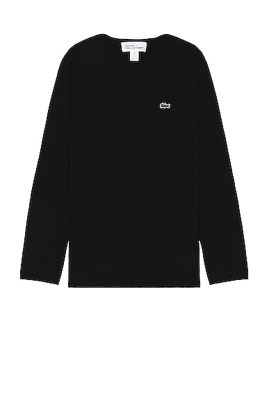 Shop Comme Des Garçons Shirt X Lacoste Tee In Black