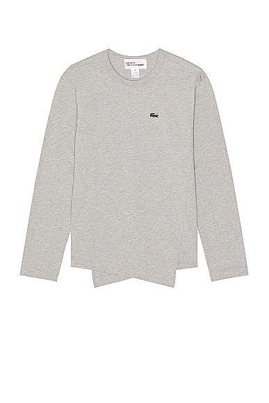 Shop Comme Des Garçons Shirt X Lacoste Tee In Grey