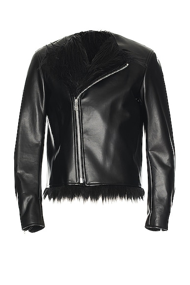 Shop Comme Des Garçons Homme Deux Rider Jacket In Black