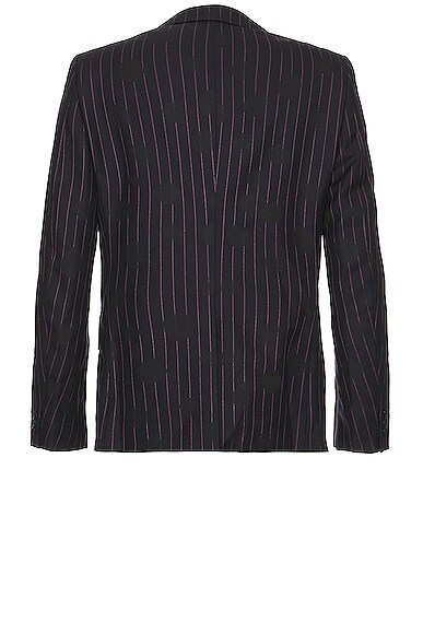 Shop Comme Des Garçons Homme Deux Striped Blazer In Navy  Pink  & Black