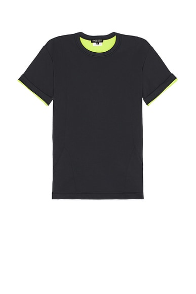 COMME des GARCONS Homme Plus Two Tone Tee in Black & Green