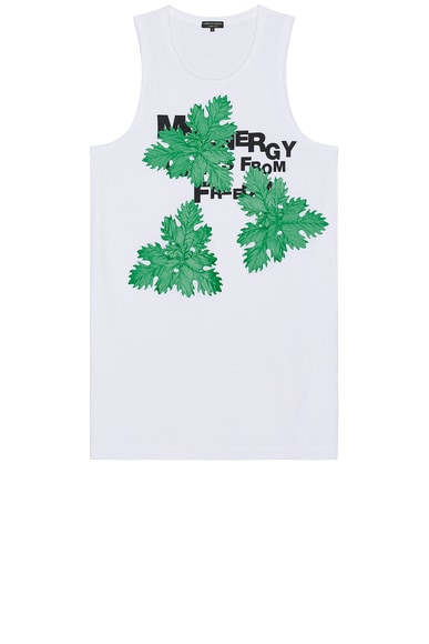 COMME des GARCONS Homme Plus Leaf Tank in White & Green