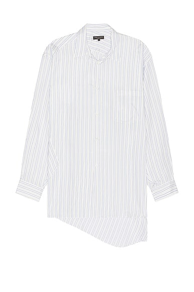 COMME des GARCONS Homme Plus Stripe Shirt in Off White & Blue