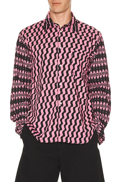COMME des GARCONS Homme Plus Button Down Shirt in Pink & Black