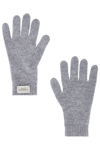 Comme Si Cashmere Short Gloves in Heather Grey