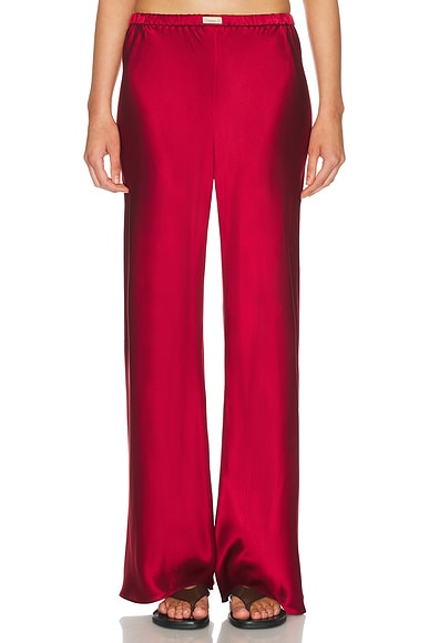 Comme Si The Silk Bias Pant in Deep Red