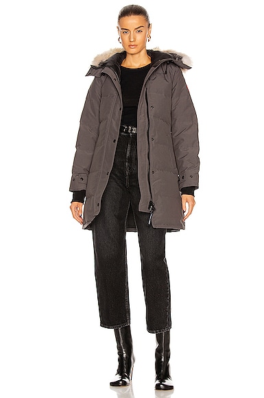 Canada Goose Shelburne Parka with Coyote Fur in Charcoal