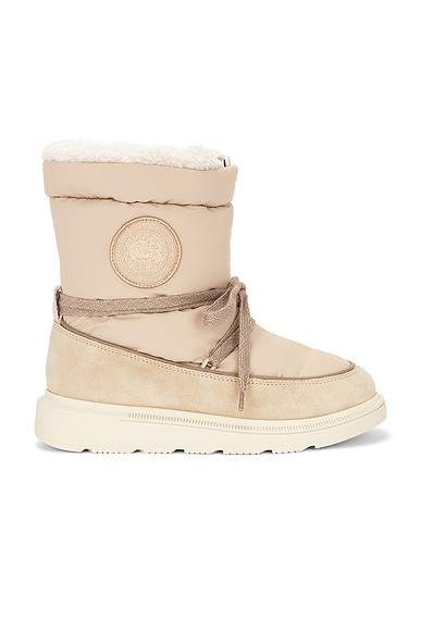 Demma Puffer Boot in Tan & Linen