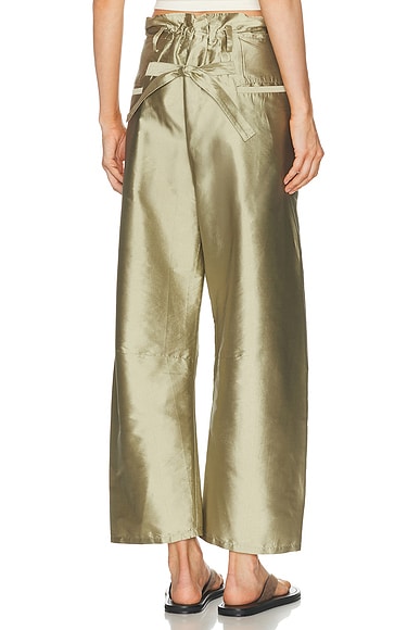 CHAN LUU Techno Taffeta Barrel Pant in Sage
