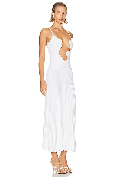 Shop Christopher Esber Salacia Wire Sunray Dress In White