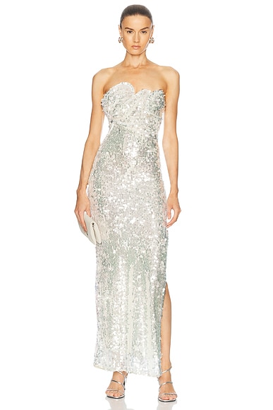 Opaline Sequin Strapless Gown