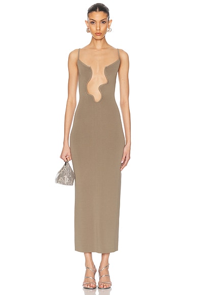 Christopher Esber Salacia Wire Column Dress in Eucalypt