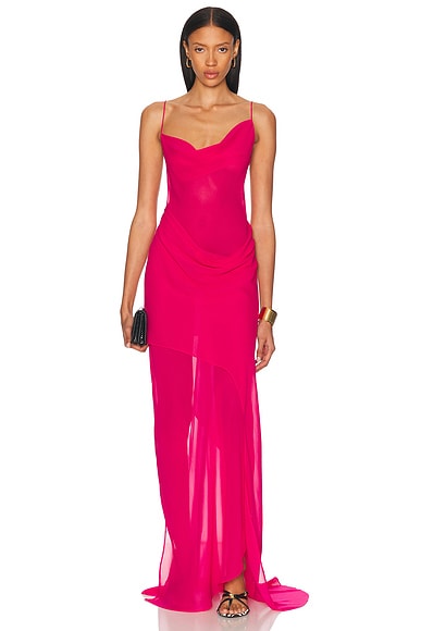 Cowl Hip Slip Dress
