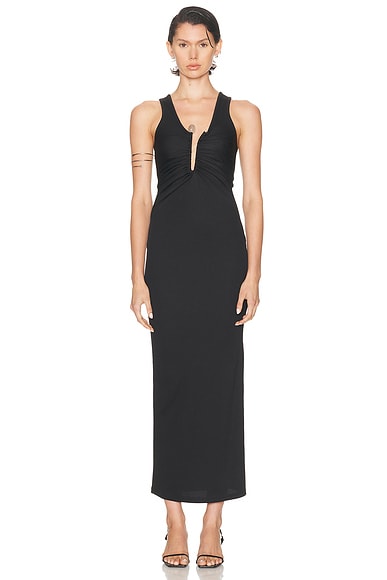Christopher Esber Crystal Pin Tank Dress in Black