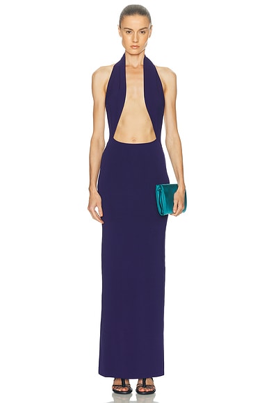 Christopher Esber Slope Knit Halter Dress in Violet