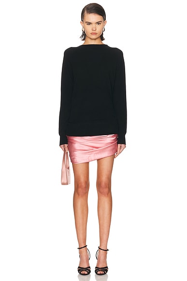 Christopher Esber Monument Cummerbund Silk Mini Dress in Neapolitan