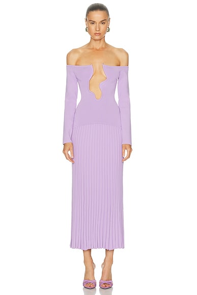 Salacia Pleated Off Shoulder Dress