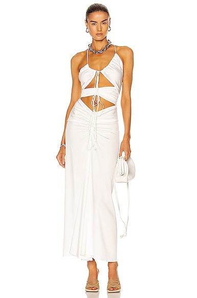 Disconnect Ruched Halter Dress