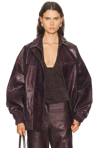 Devon Leather Bomber Jacket
