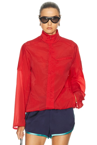 Christopher Esber Dannie Lucent Mottled Sheer Bomber in Flame