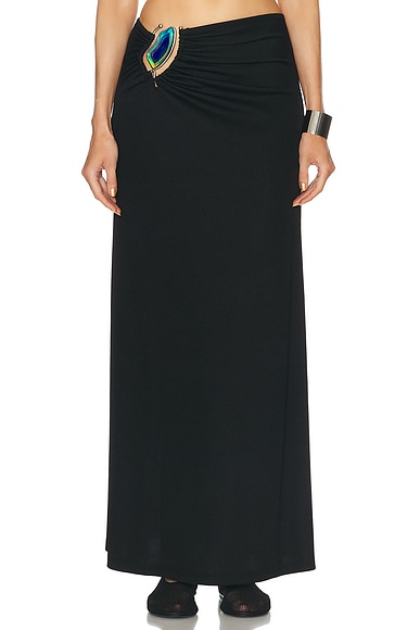 Christopher Esber Moodstone Ruched Skirt in Black