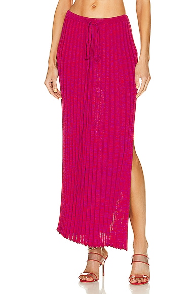 Pleated Knit Tie Skirt