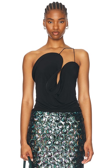 Christopher Esber Wave Coil Top in Black