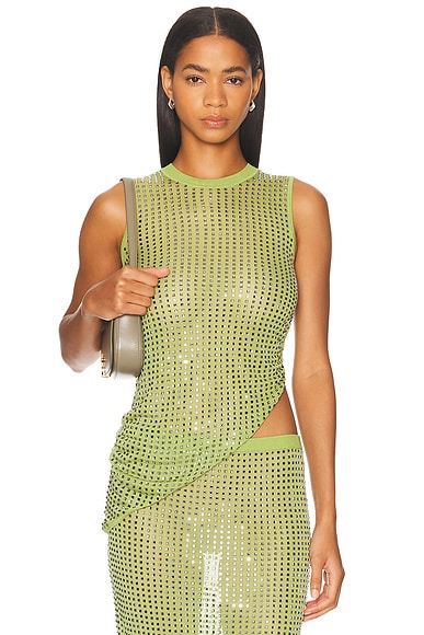 Christopher Esber Cirrus Tank Top in Fern