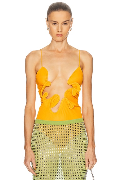 Christopher Esber Molded Venusa Bodysuit in Tangelo