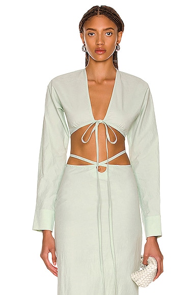Christopher Esber Magyar Cropped Top in Mint