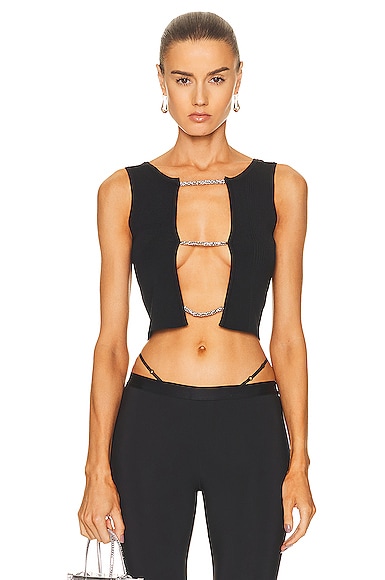 Christopher Esber Lattice-strap Detail Vest In Black