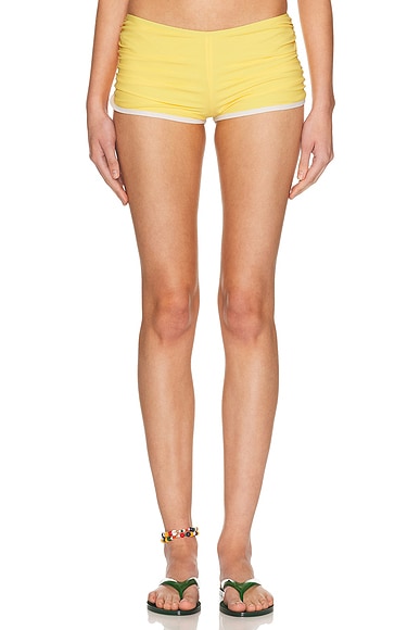Oasis Ruched Swim Boyshort Bikini Bottom