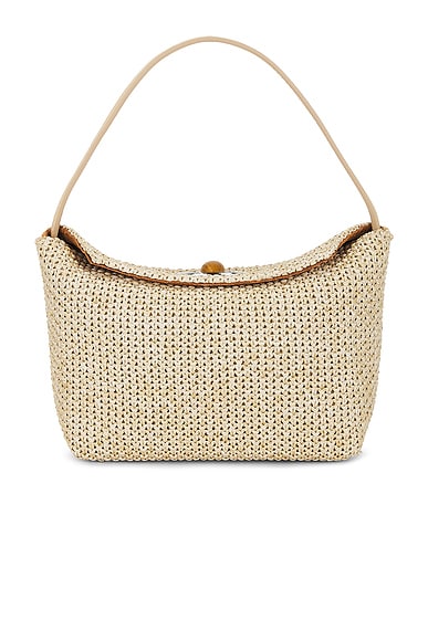 Turnlock Raffia Mini Shoulder Bag