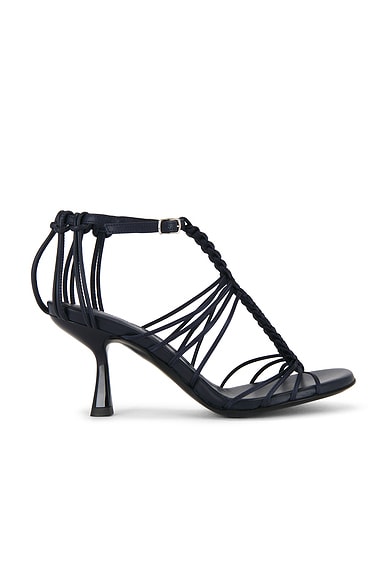 Christopher Esber Isla Satin Knotted Sandal in Ink