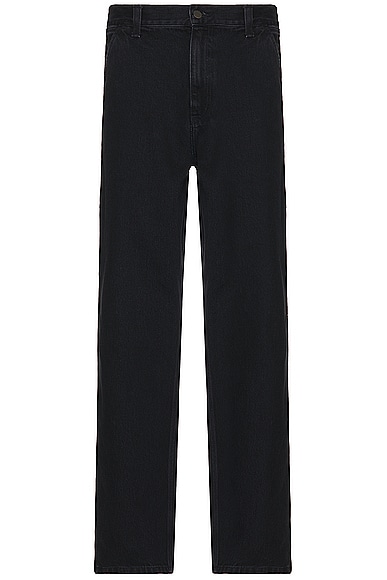 Carhartt WIP Single Knee Pant in Black Stone Washed