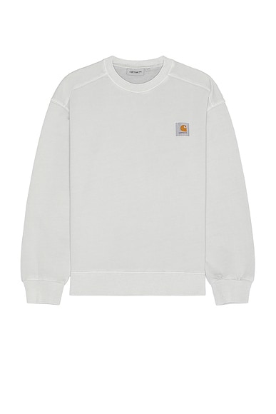 Carhartt WIP Nelson Sweater in Sonic Silver Garment Dyed