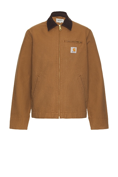 Carhartt WIP Detroit Jacket in Rinsed Hamilton Brown & Tobacco
