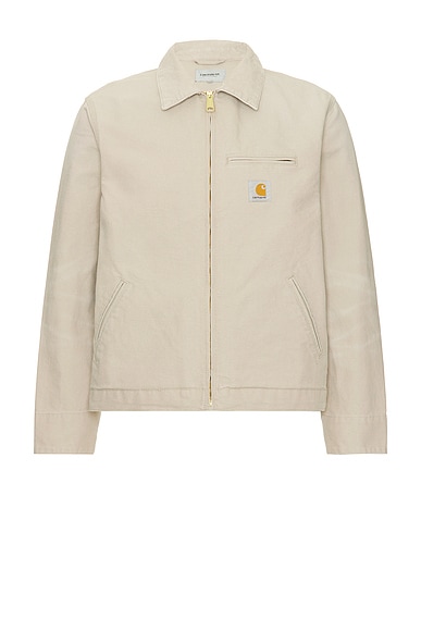 Carhartt WIP Detroit Jacket in Stone Canvas Dusky Beige & Dusky Beige