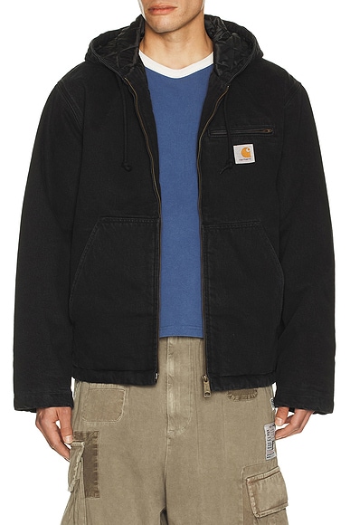 Carhartt WIP Cleveland Jacket in Black Stone Washed