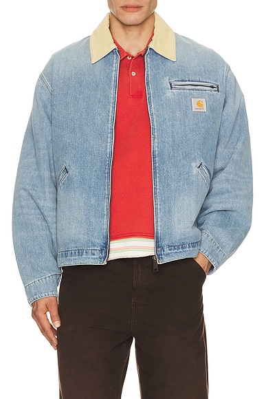 Carhartt WIP Og Detroit Jacket in Blue & Dusty Brown